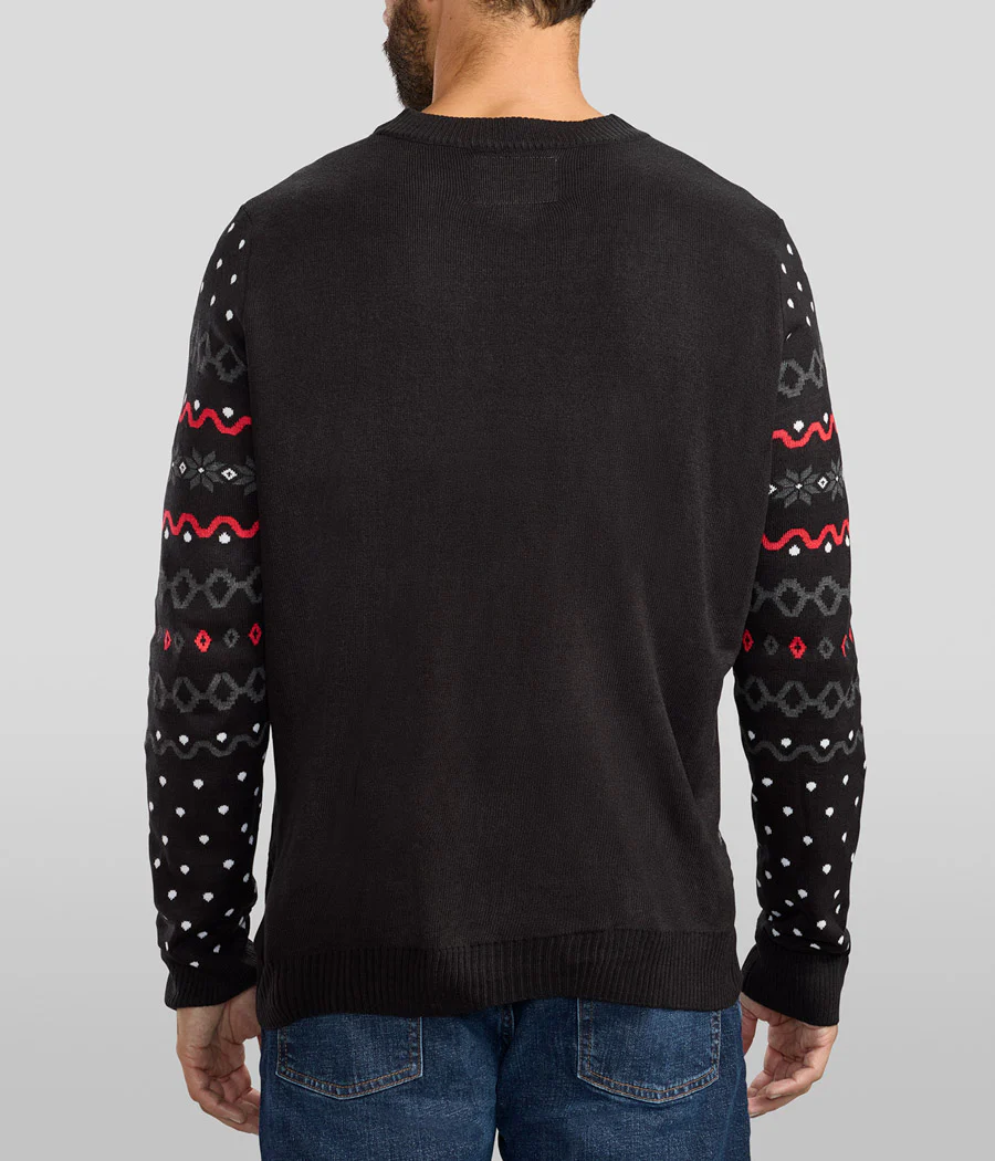 Men's Dark Fair Isle Rudolph Ugly Christmas Sweater