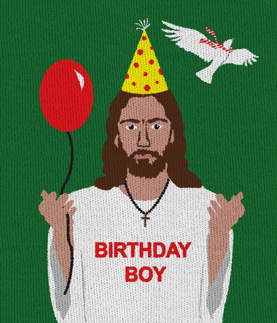 Men's Happy Birthday Jesus Ugly Christmas Sweater