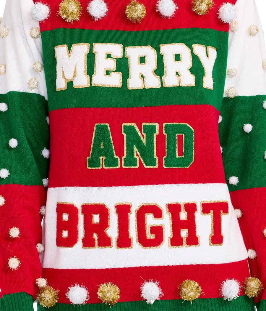 Women's Merry and Bright Turtleneck Christmas Sweater