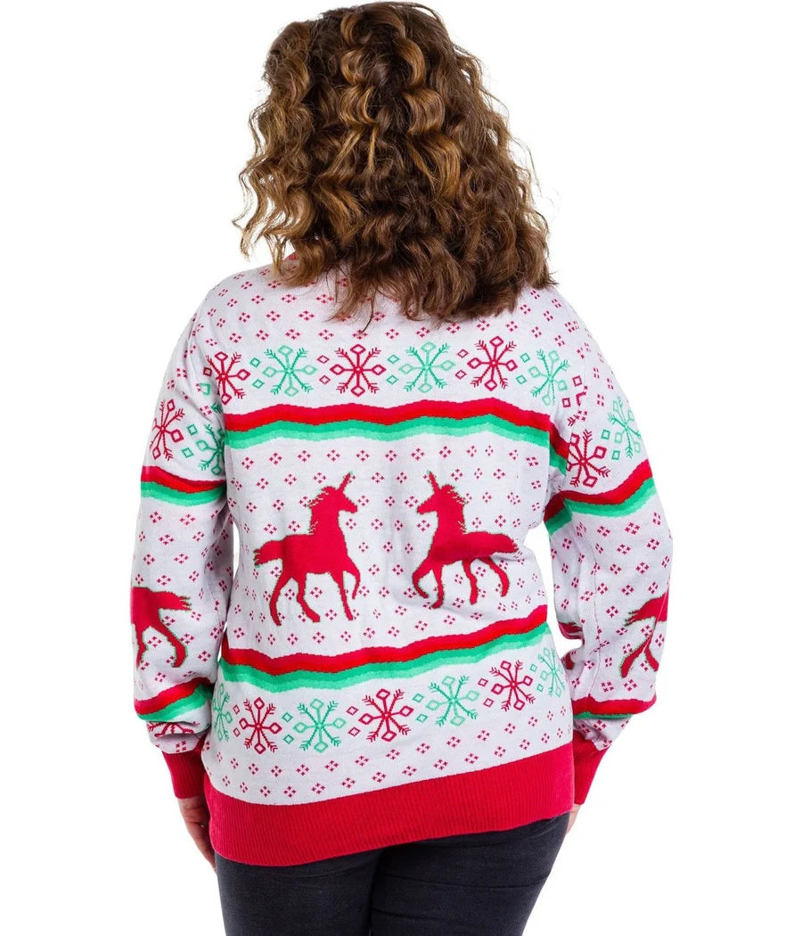 Women's Christmicorn Cardigan Sweater