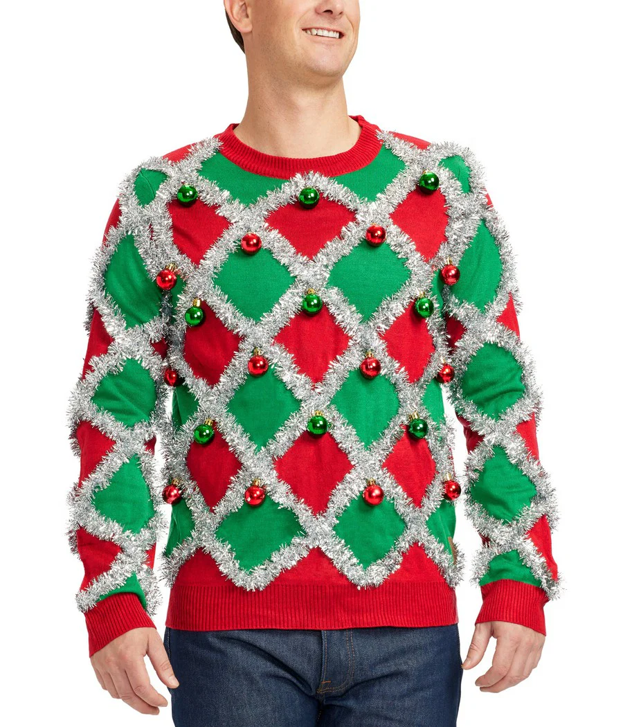 Men's Tacky Tinsel Ugly Christmas Sweater