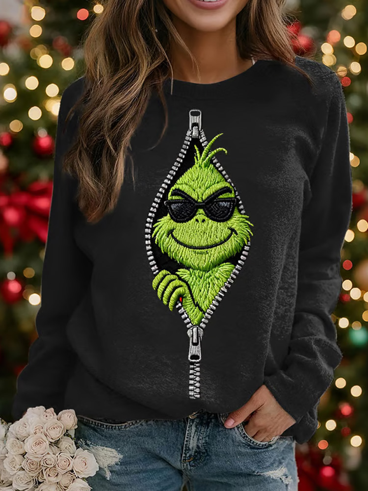Grinch Print Sweatshirt  ACE