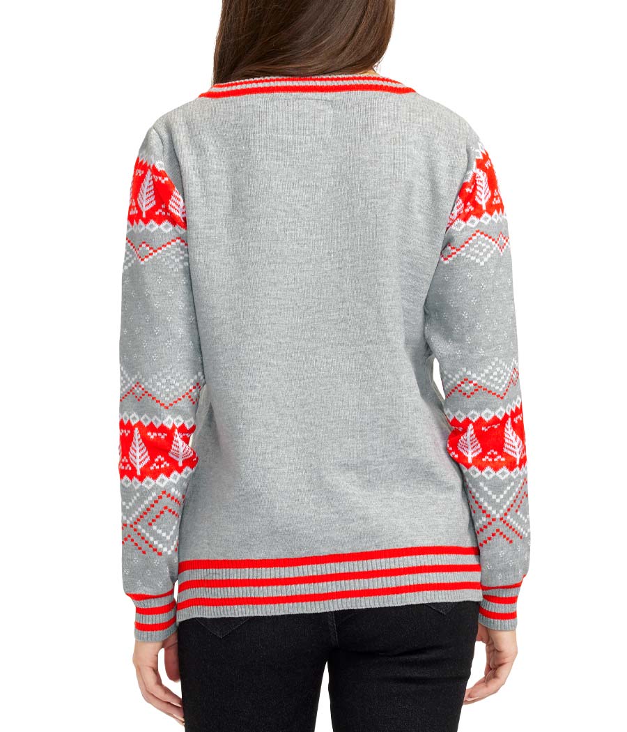 Women's Sequin Rudolph Light Up Ugly Christmas Sweater