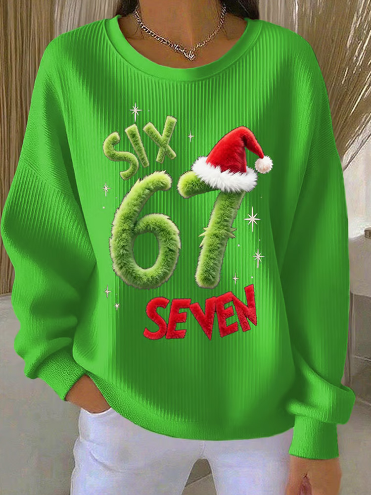Grinch Print Sweatshirt  ACE
