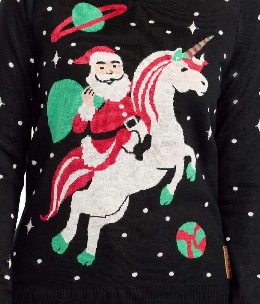 Women's Santa Unicorn Ugly Christmas Sweater