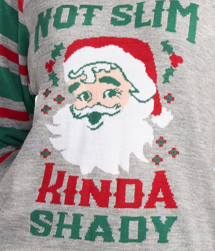 Women's Not Slim, Kinda Shady Ugly Christmas Sweater