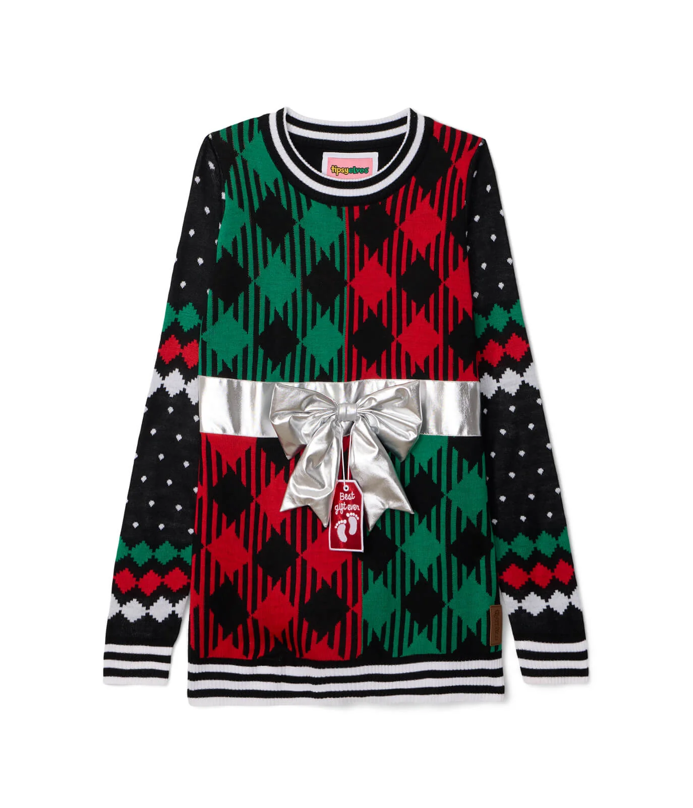 Women's Best Gift Ever Maternity Bow Christmas Sweater