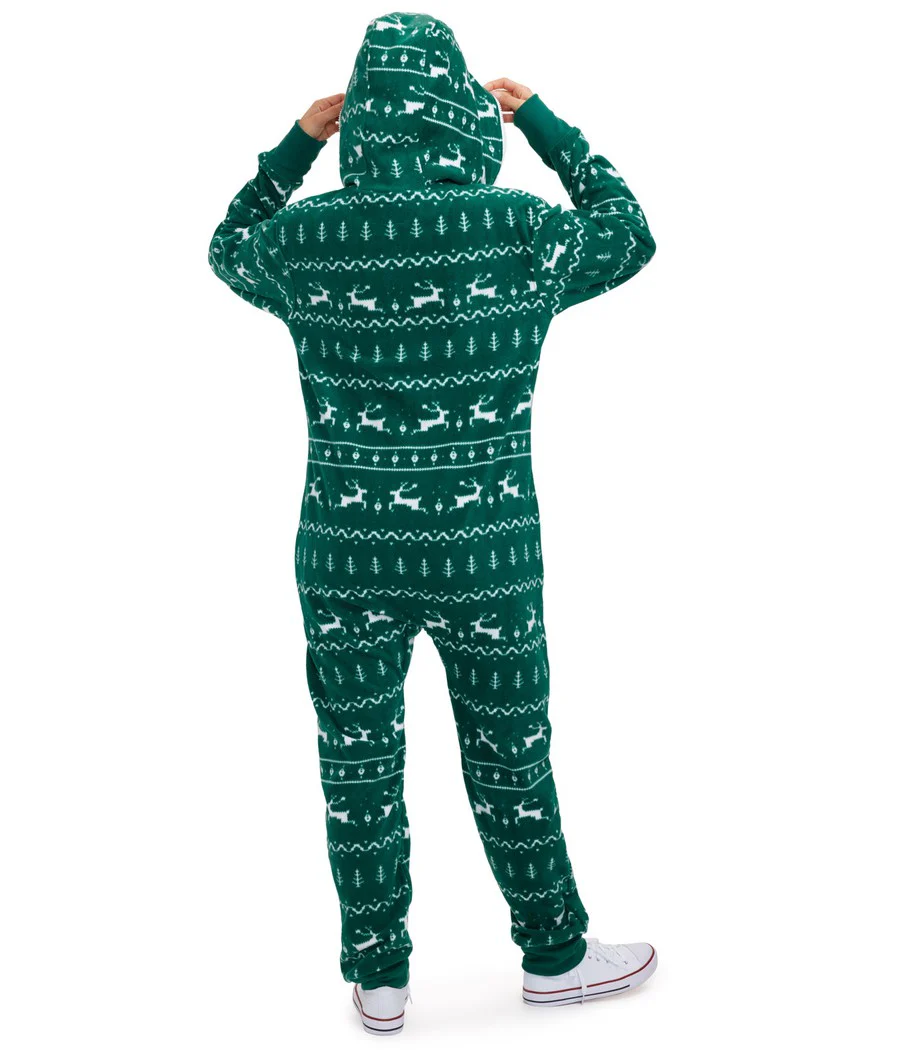 Women's Green Fair Isle Jumpsuit