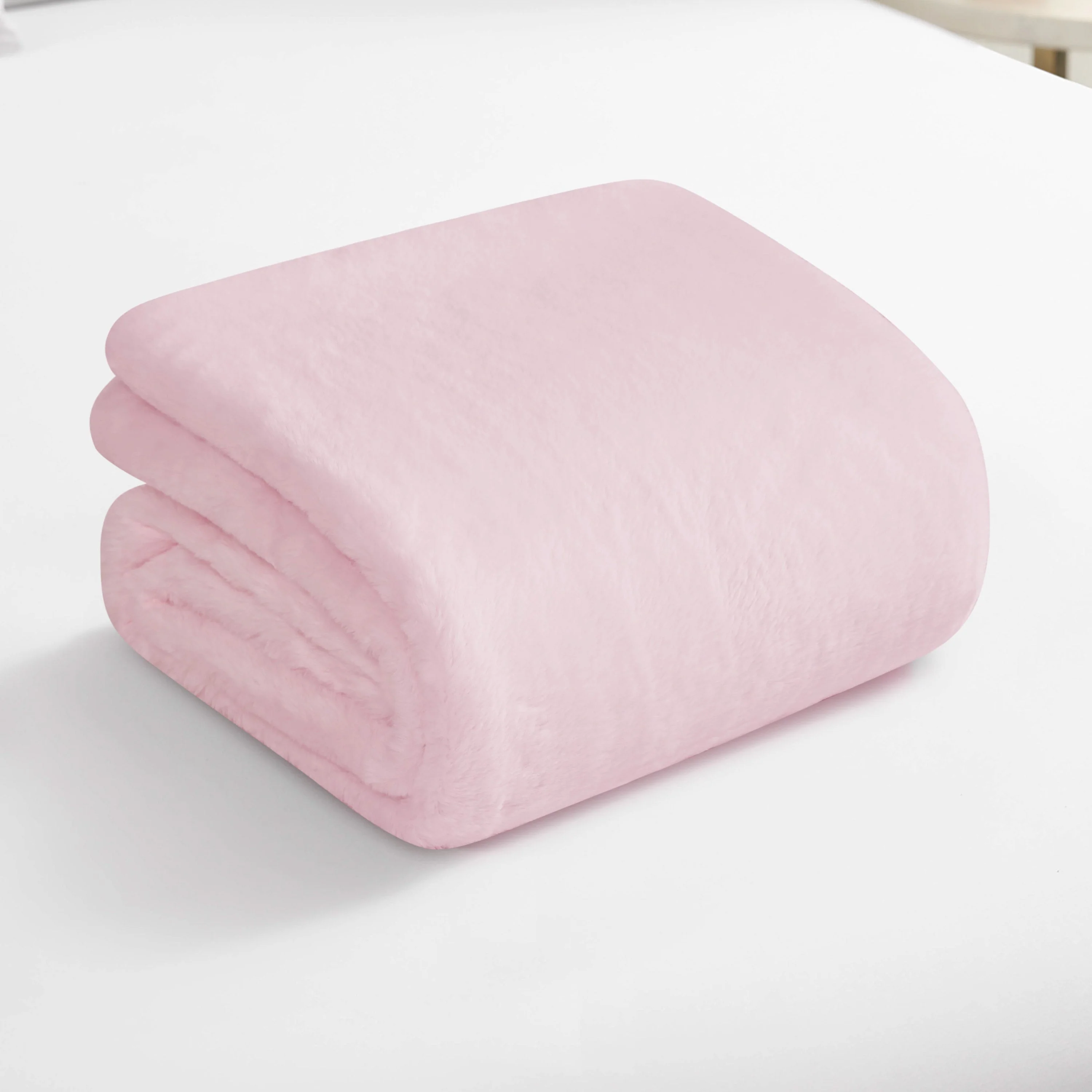 Solid Rabbit Mink Faux Fur Throw Blanket