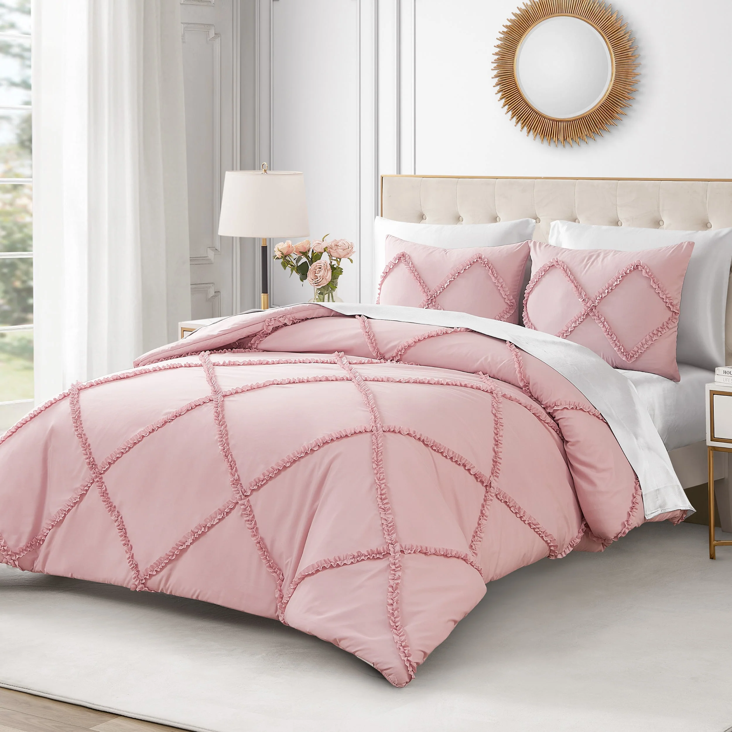 Diamond Ruffle Comforter Set