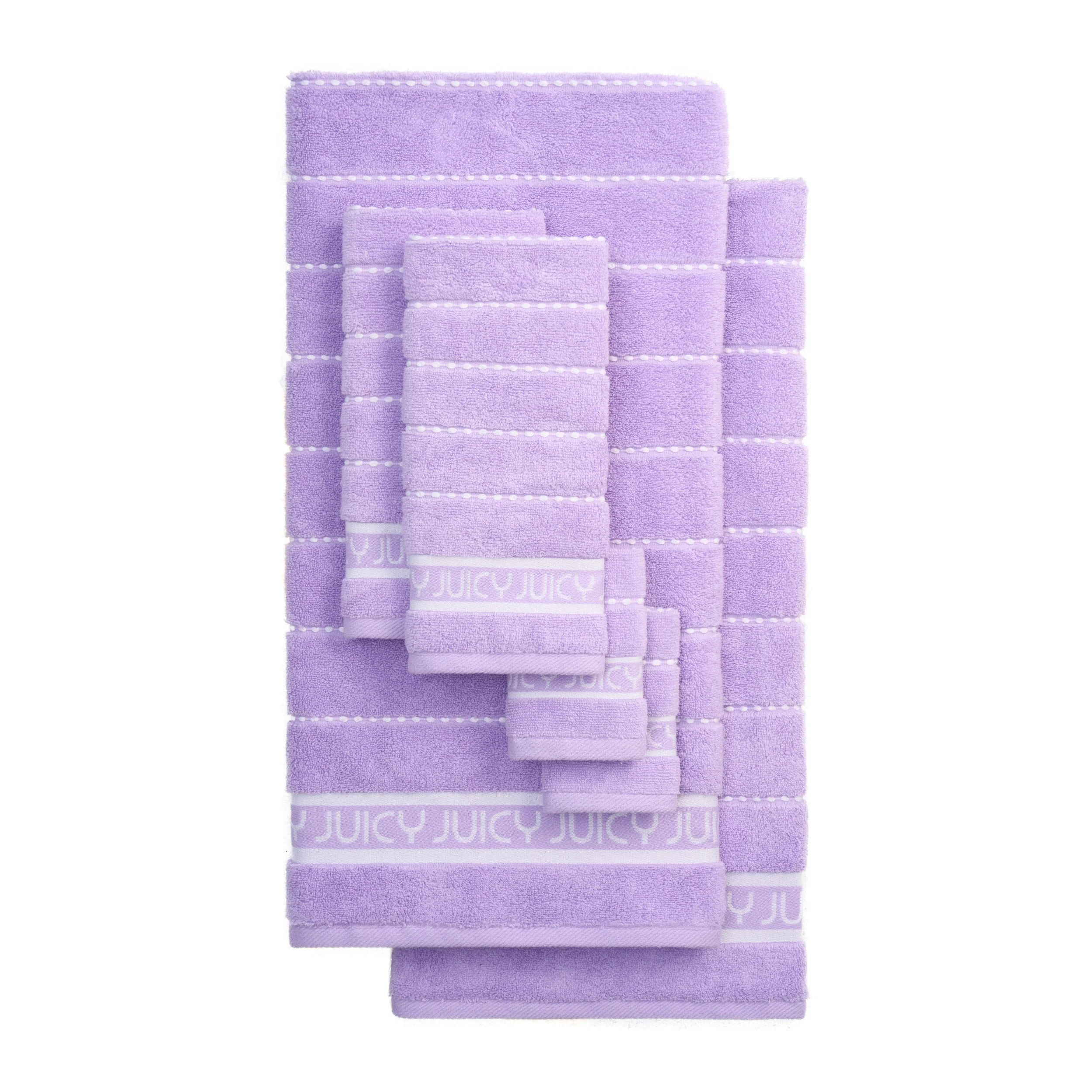 Plush Stripe Bath Towel Set