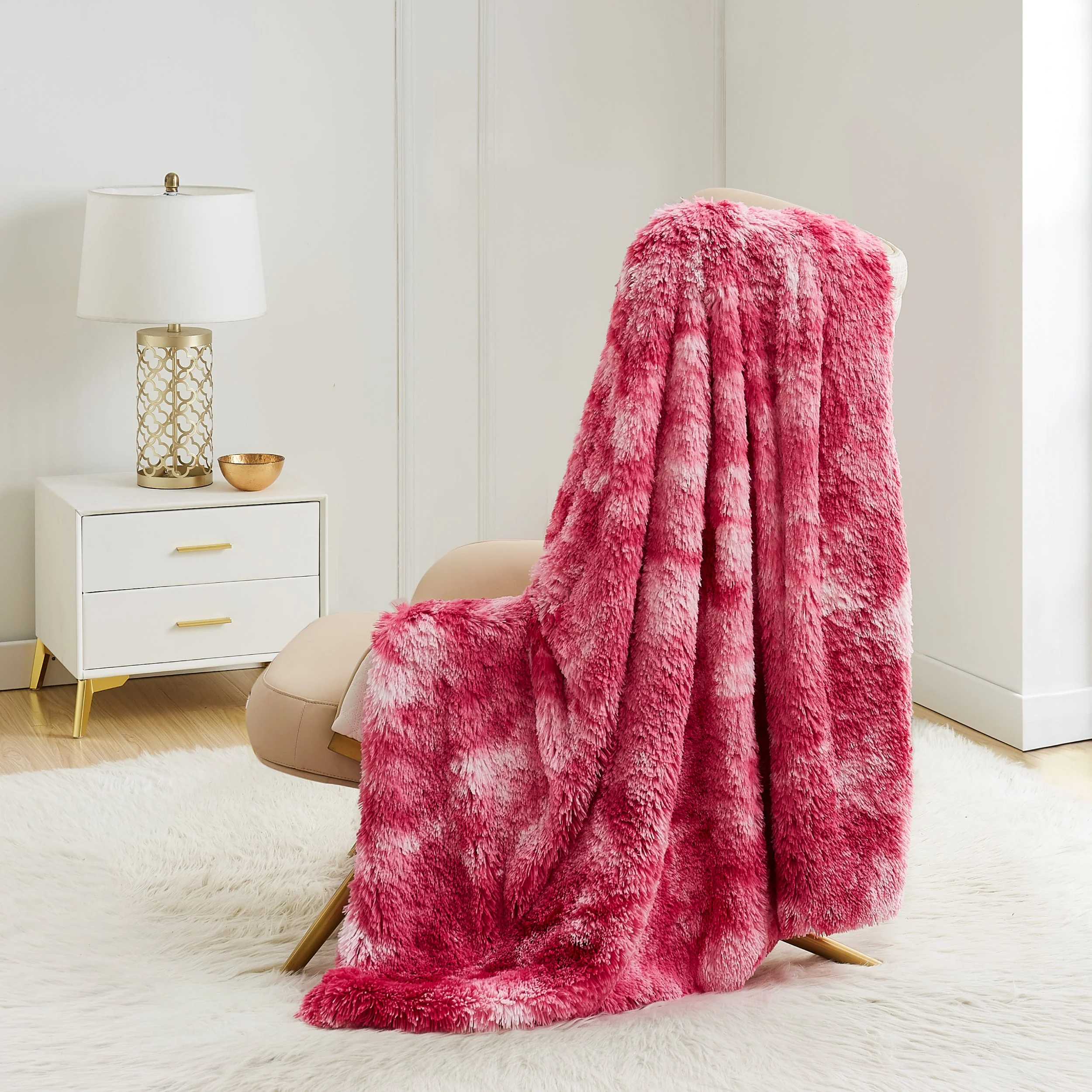 Shaggy Faux Fur Plush Blanket