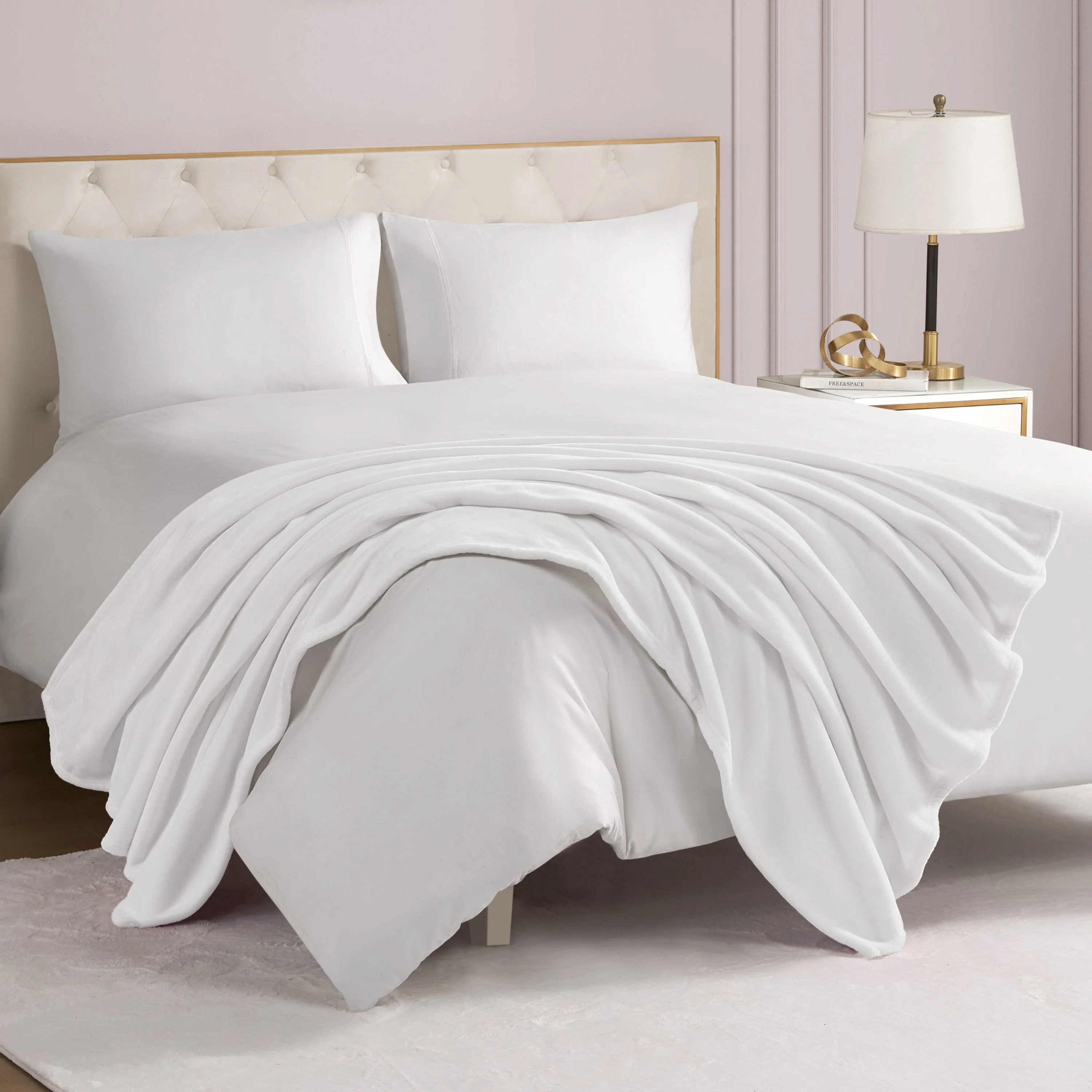 Solid Plush Throw Blanket