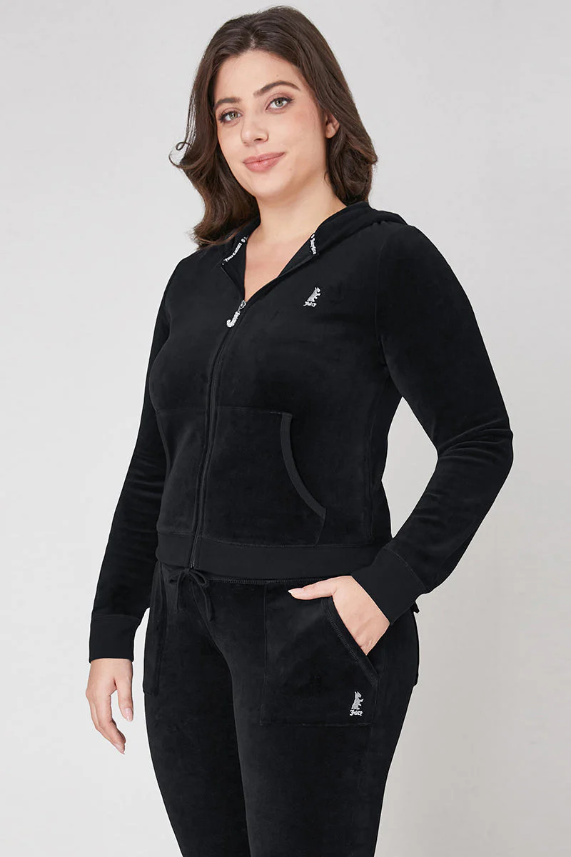 Plus-Size Scottie Cotton Velour Hoodie