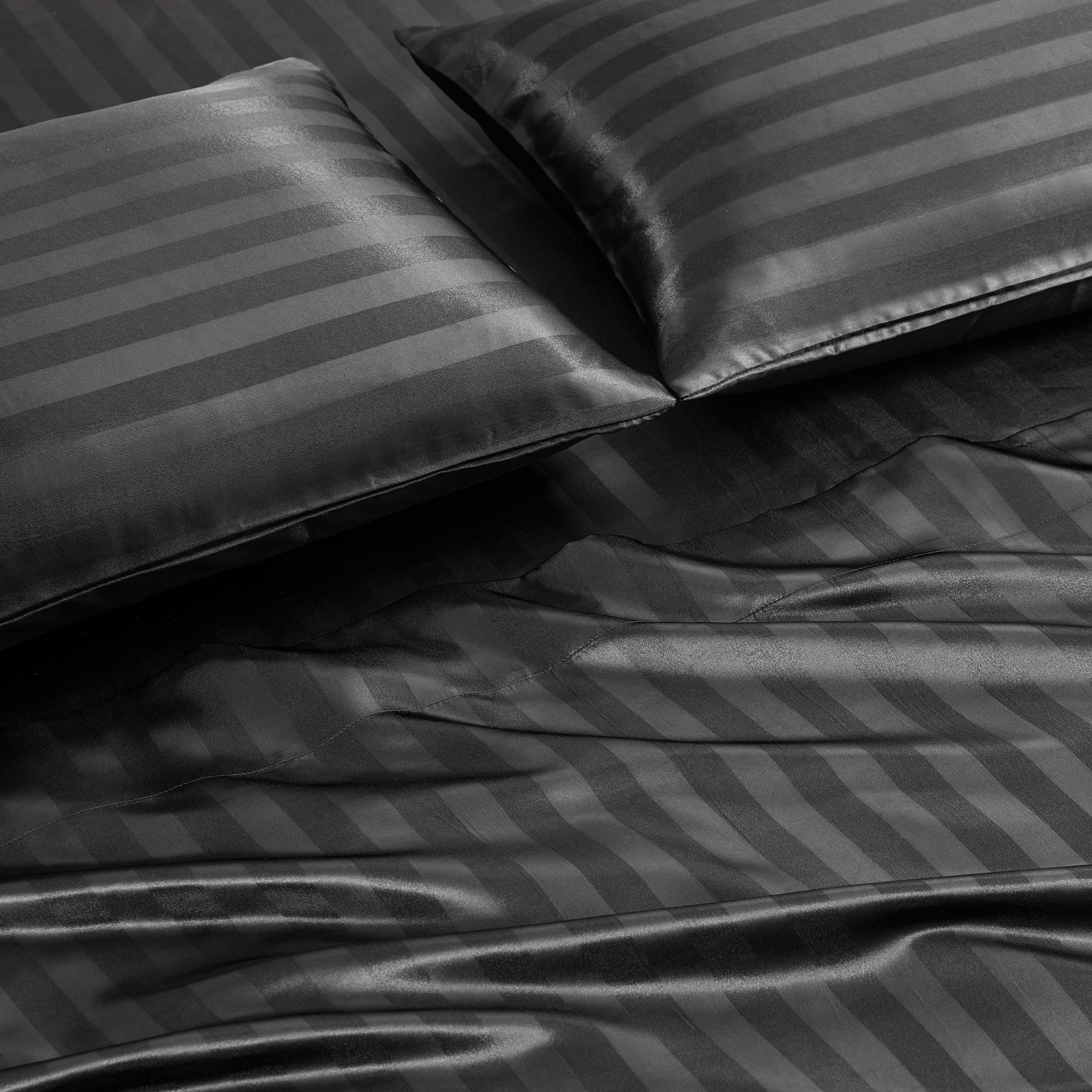 Damask Stripe Satin Sheet Set
