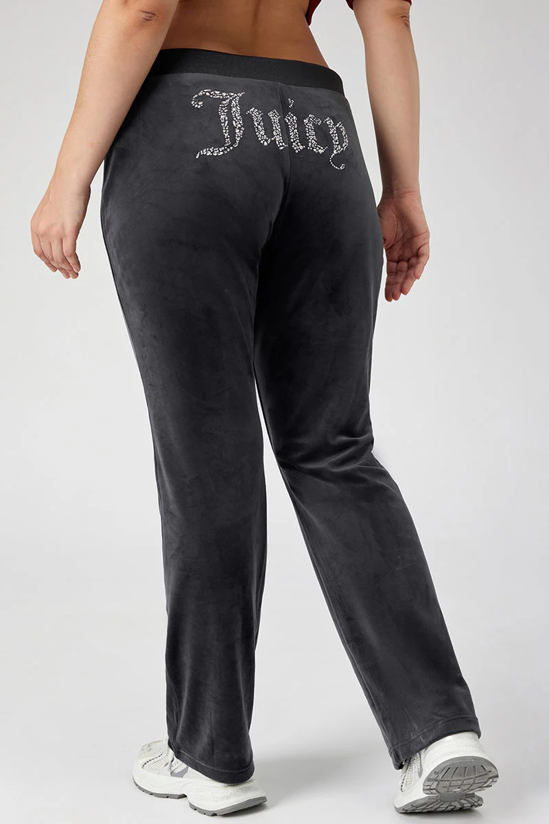 Plus-Size Mixed Crystals Velour Track Pants