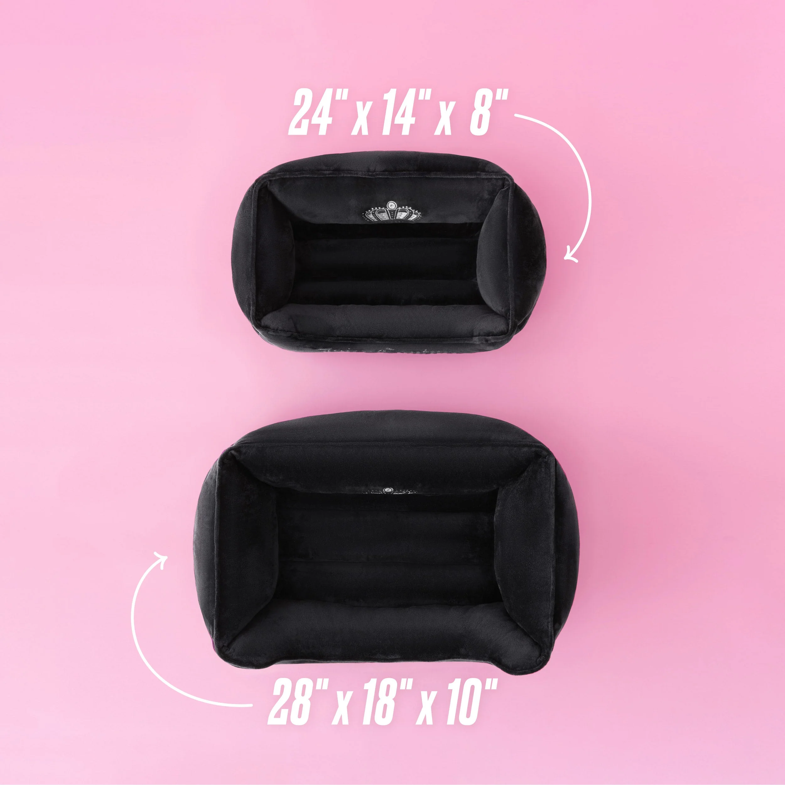 Crown Bling Black Pet Bed