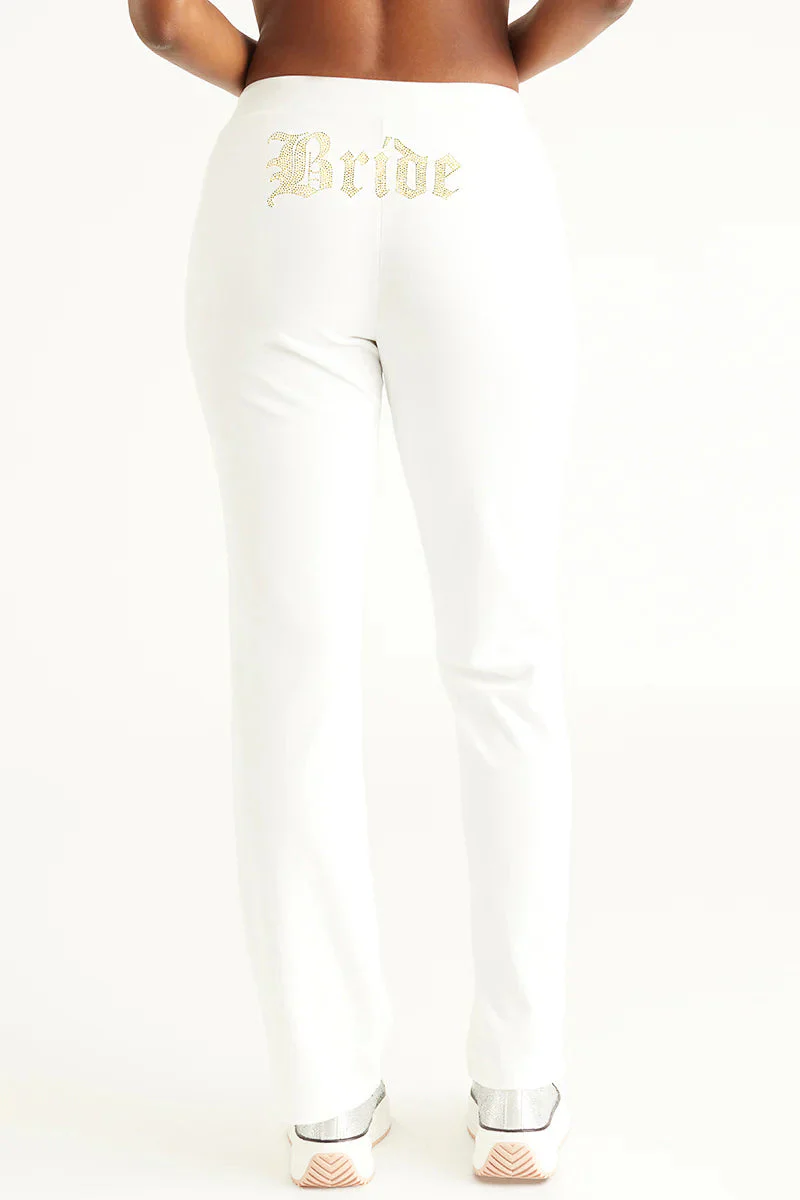 Bride Customizable Big Bling Velour Track Pants