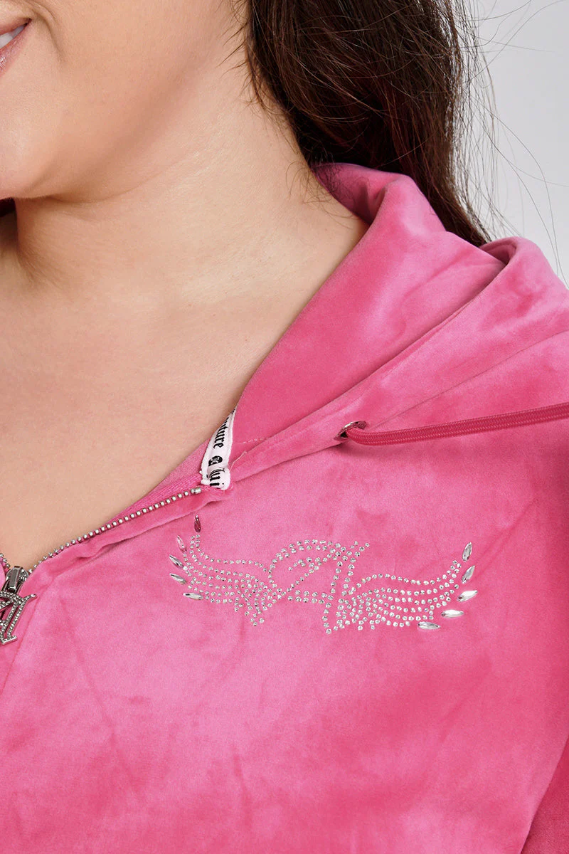 Plus-Size Angel Couture Big Bling Velour Hoodie