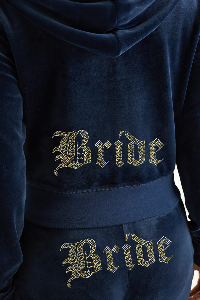 Bride Customizable Big Bling Velour Hoodie