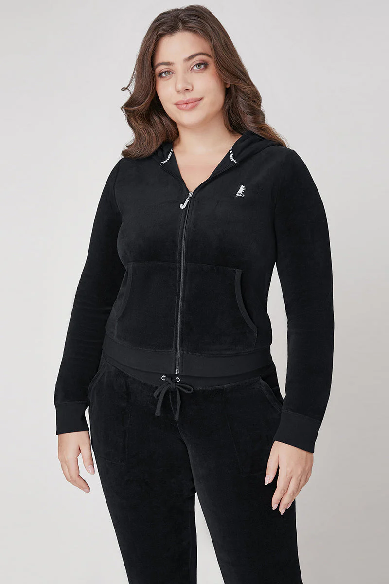 Plus-Size Scottie Cotton Velour Hoodie