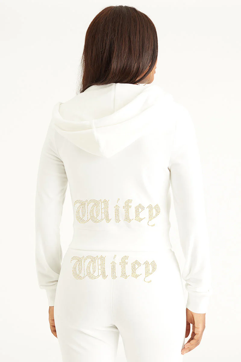 Wifey Customizable Big Bling Velour Hoodie