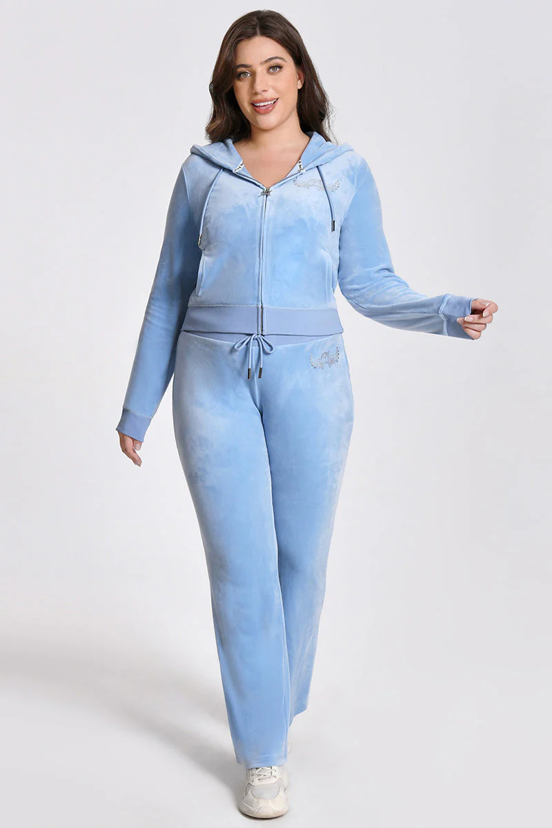 Plus-Size Angel Couture Big Bling Velour Hoodie