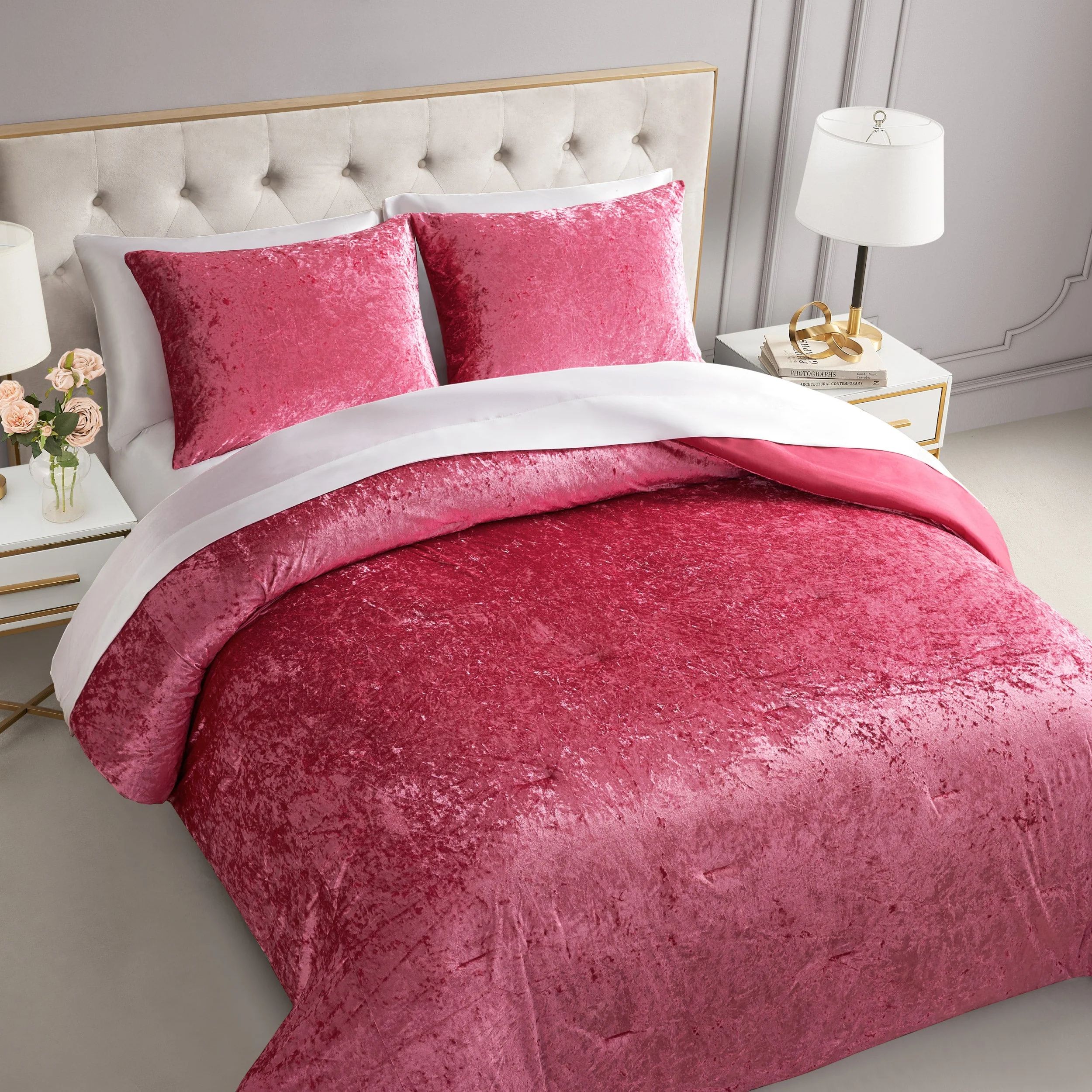 Crushed Velvet Comforter Set