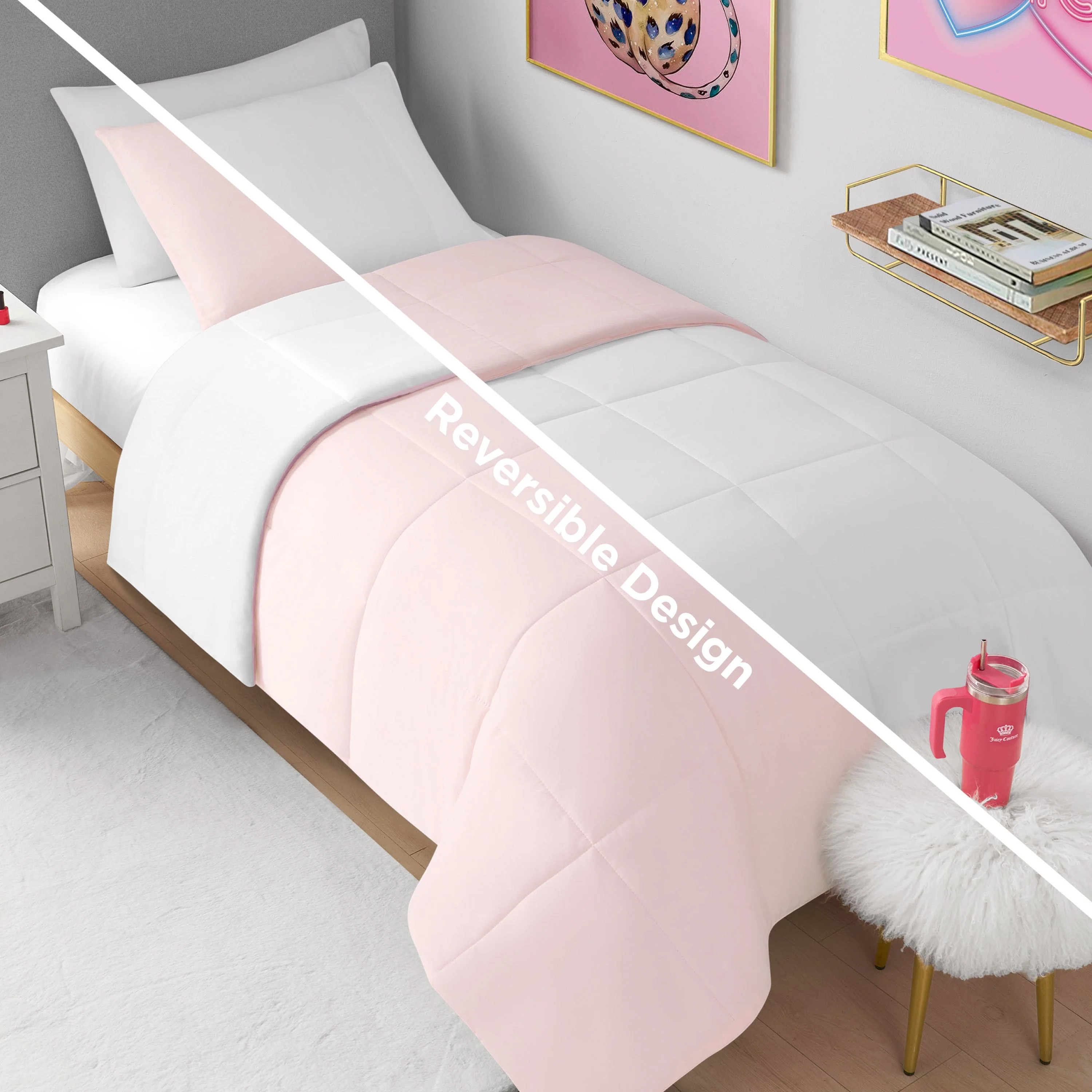 Box Stitch Reversible Comforter Set