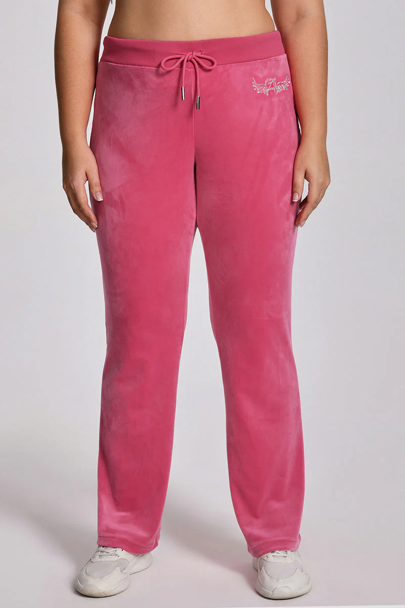 Plus-Size Angel Couture Big Bling Velour Track Pants