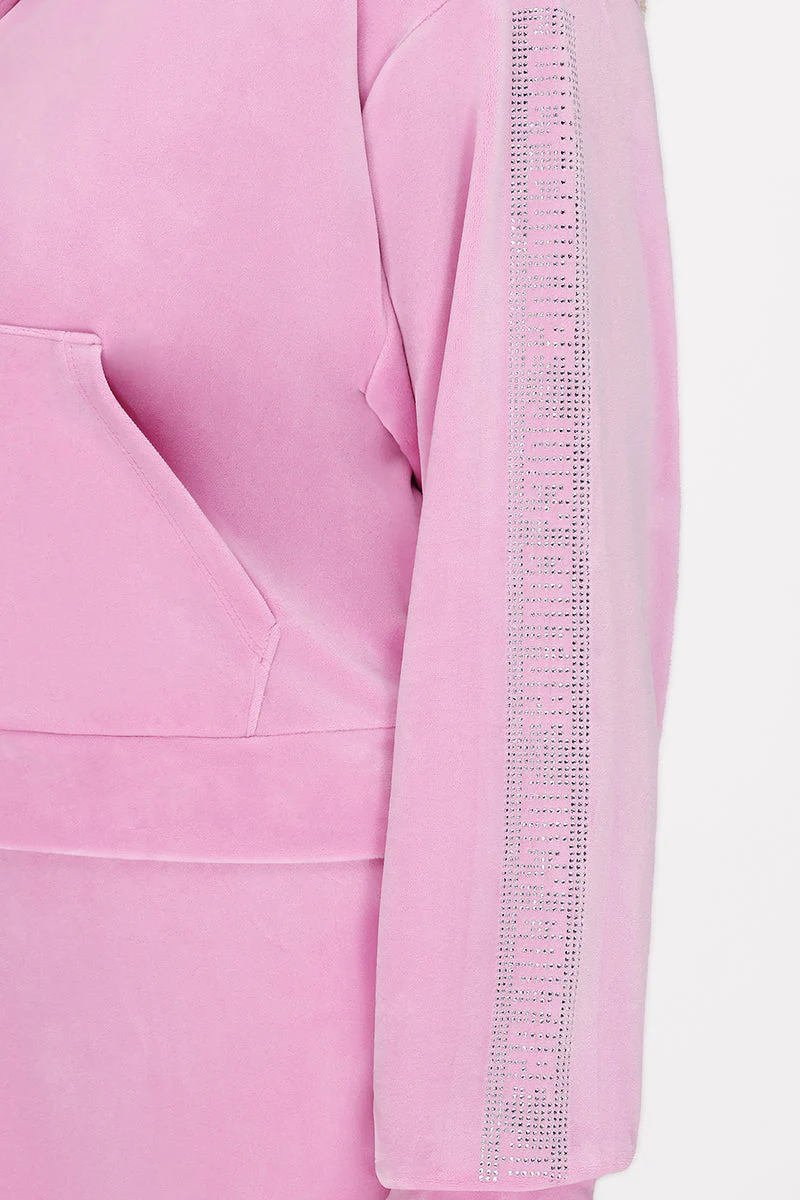 Plus-Size Velour Cropped Jacket With Side Bling