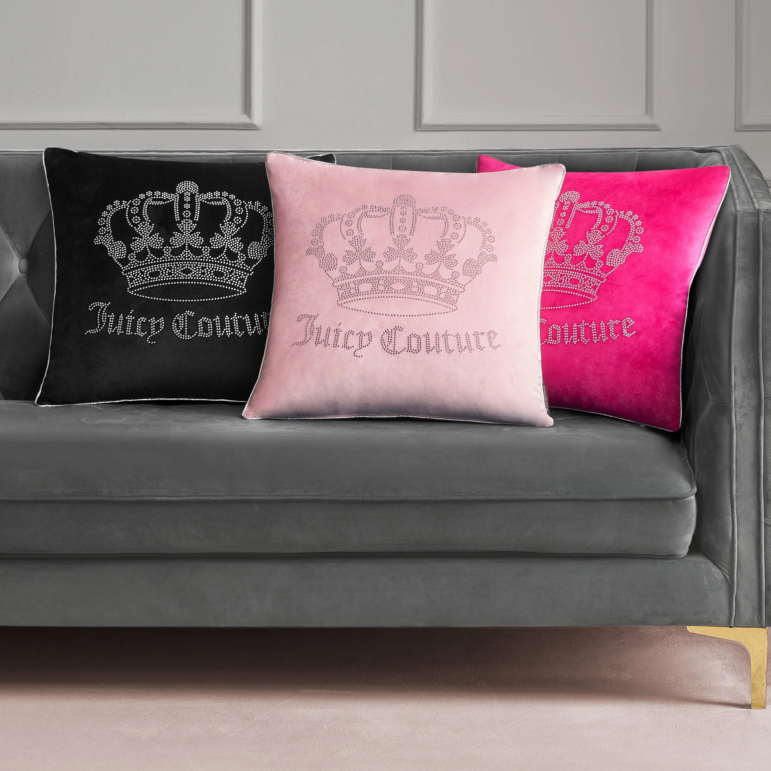 Gothic Rhinestone Crown Pillow