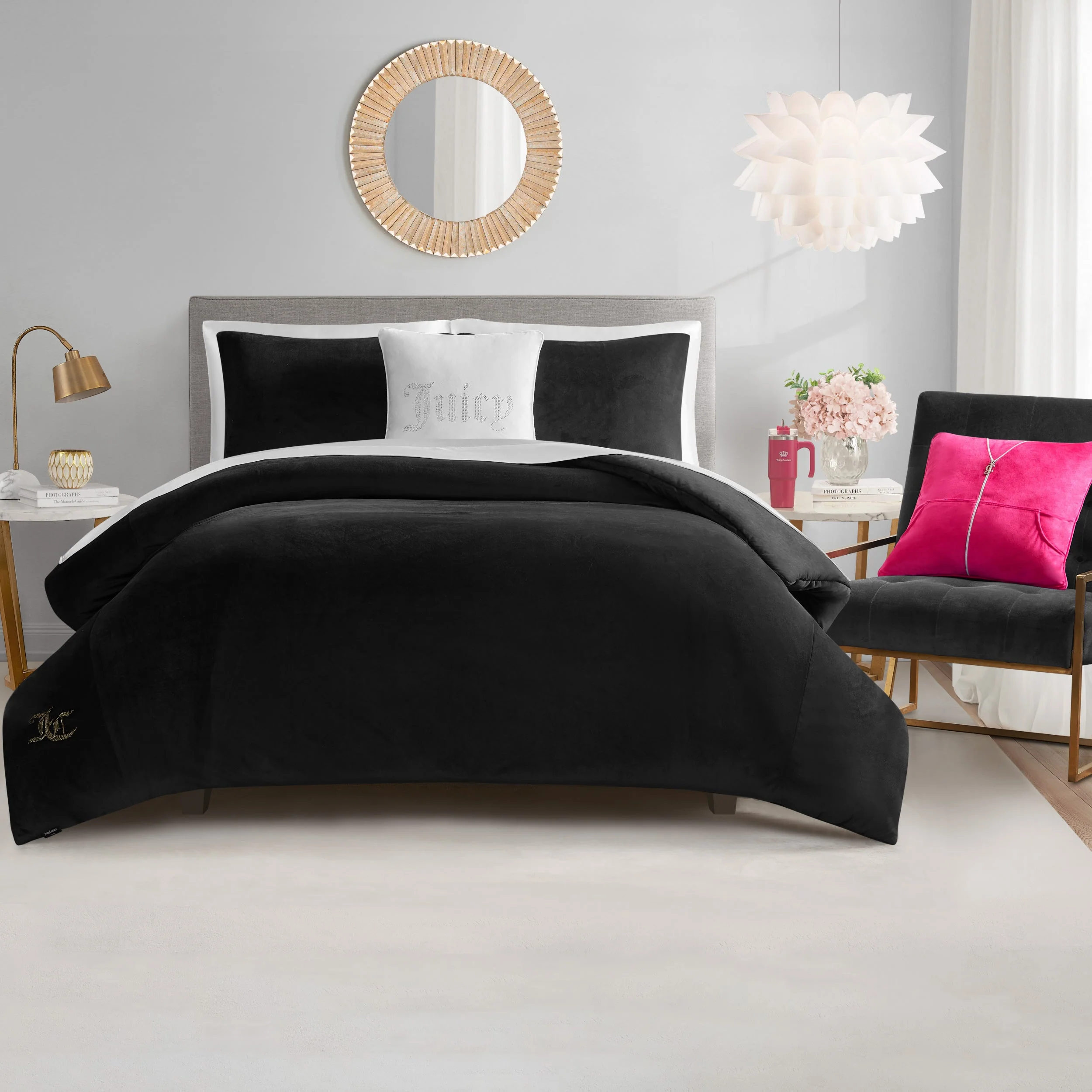Solid Velour Comforter Set