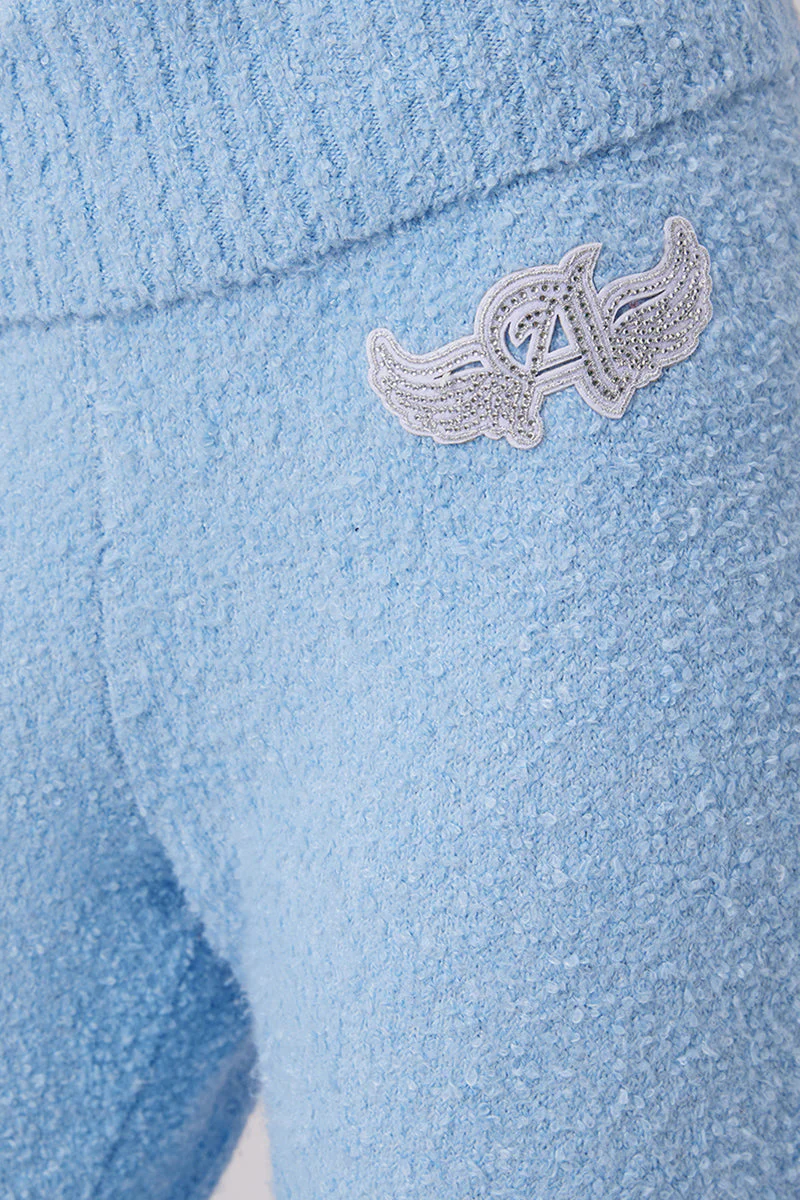 Angel Couture Knit Fold Over Wide Leg Pants