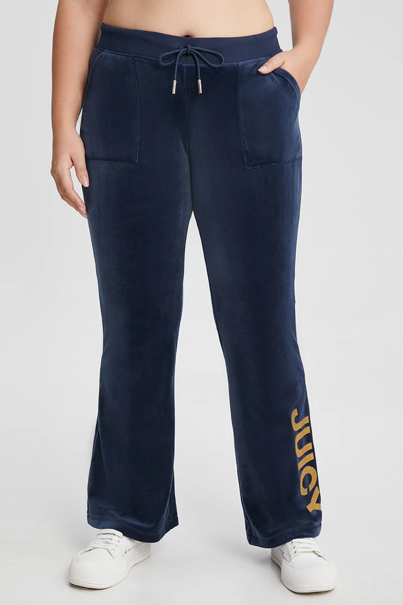 Plus-Size 30th Birthday Snap Pocket Velour Pants