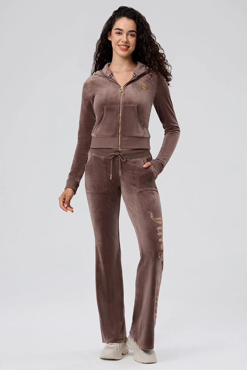 30th Birthday Big Bling Snap Pocket Velour Pants