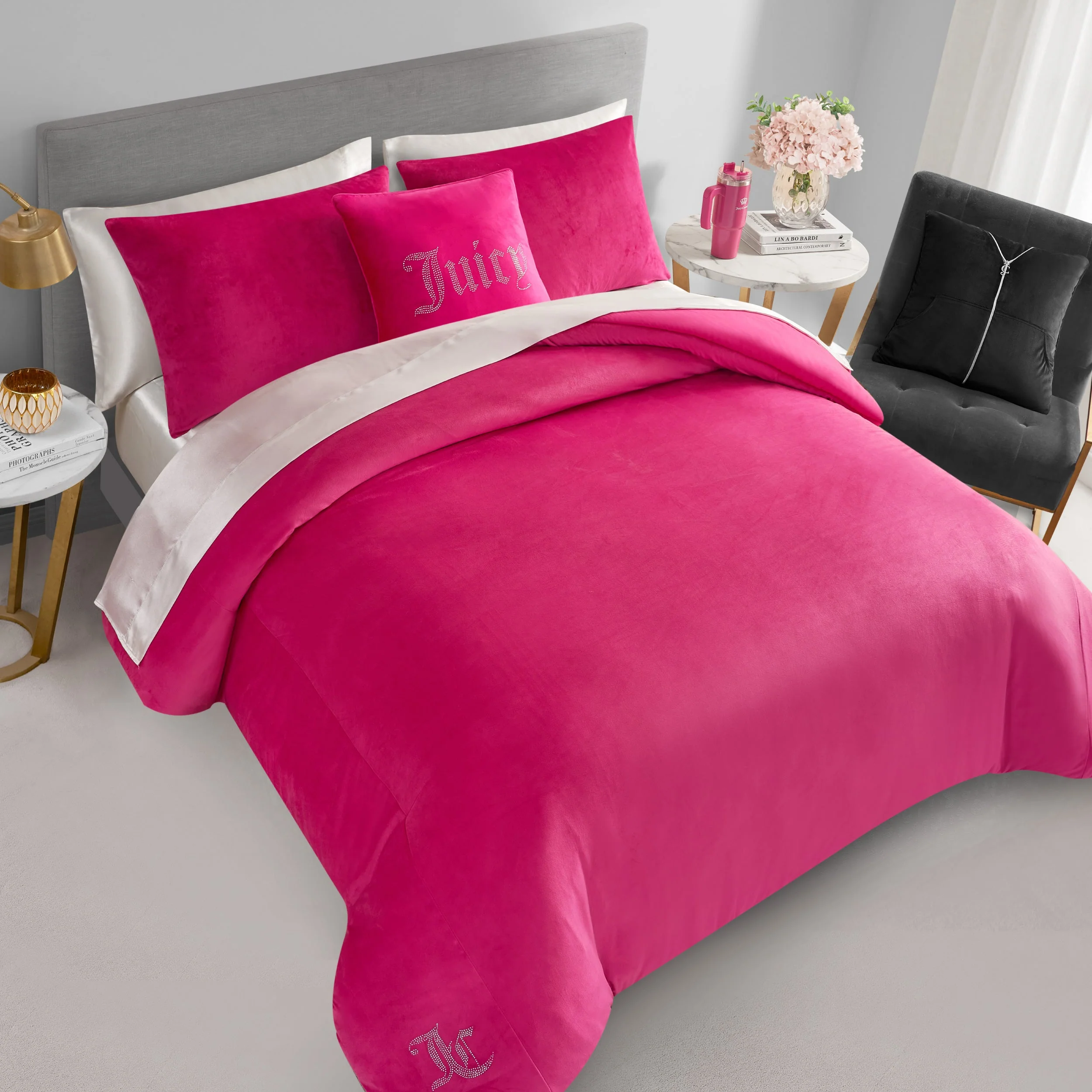 Solid Velour Comforter Set