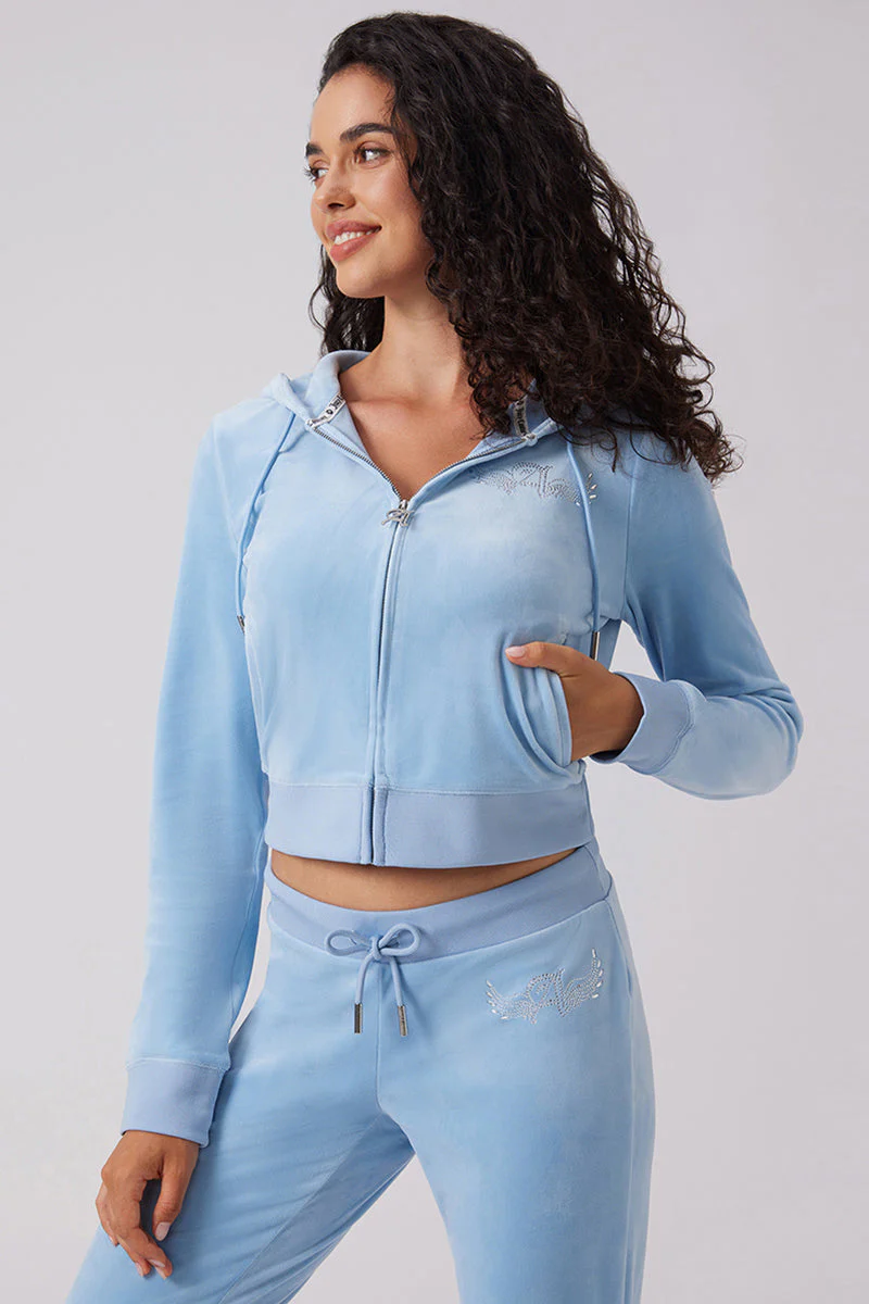 Angel Couture Big Bling Velour Hoodie