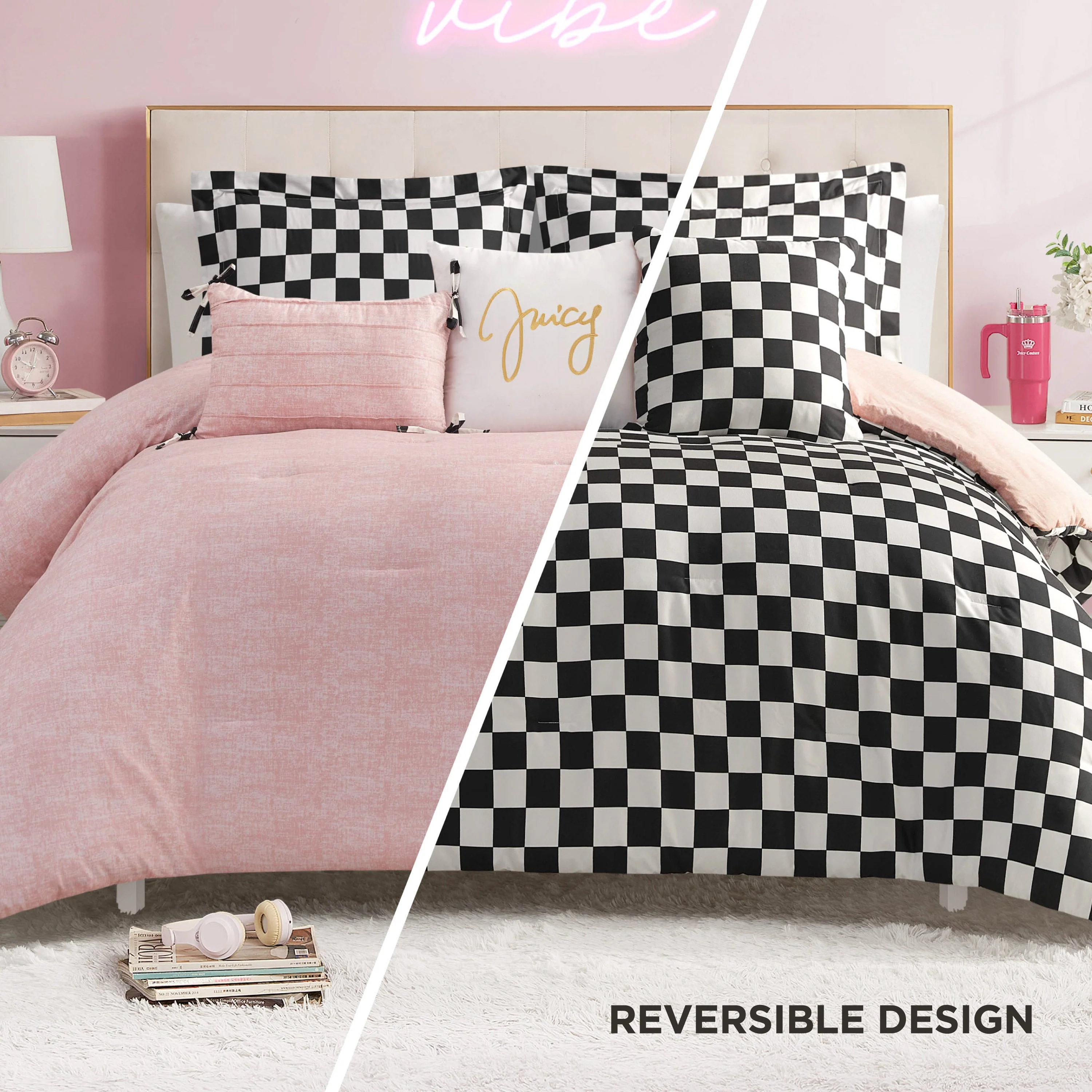Checkerboard Reversible Comforter Set