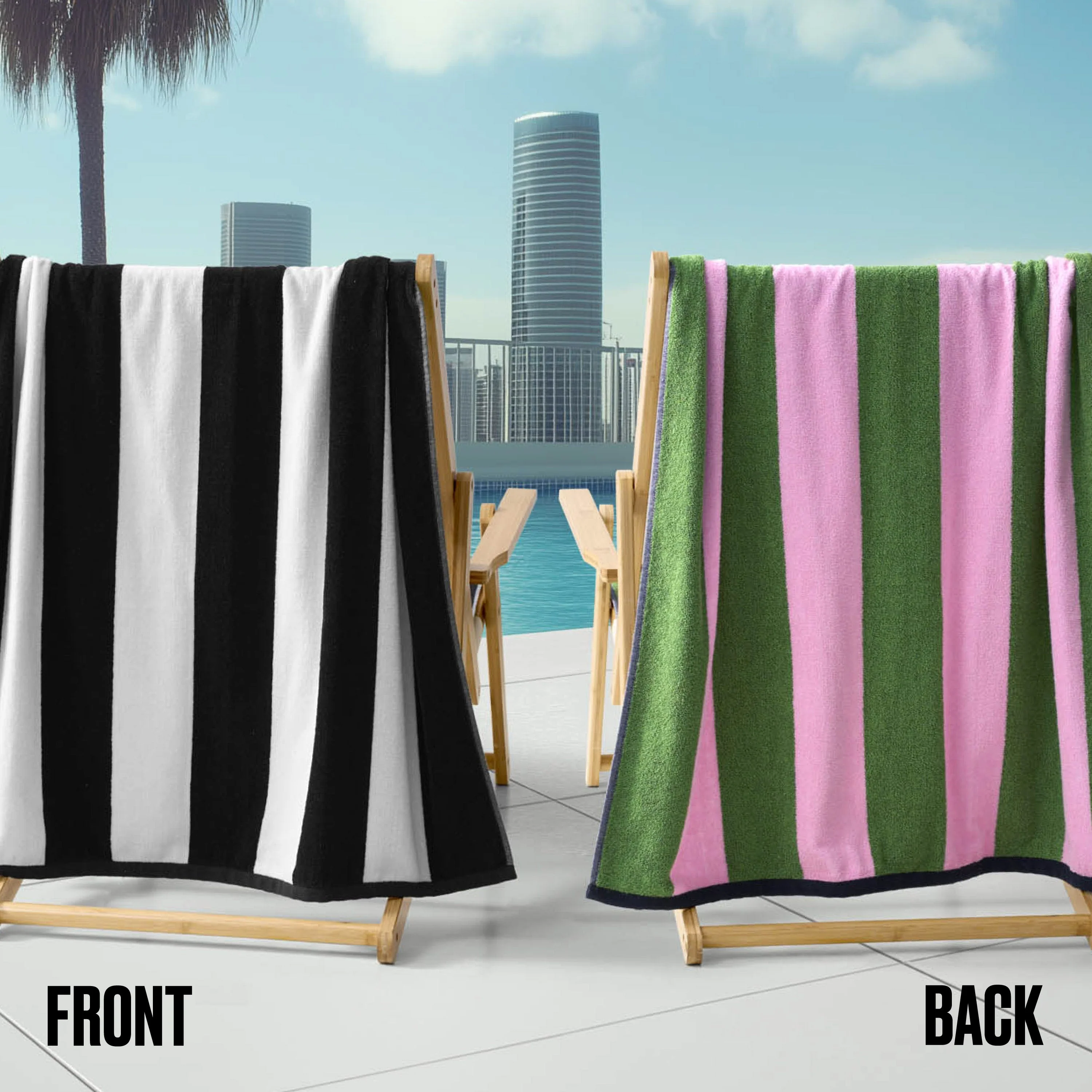 Reversible Cabana Cotton Beach Towel