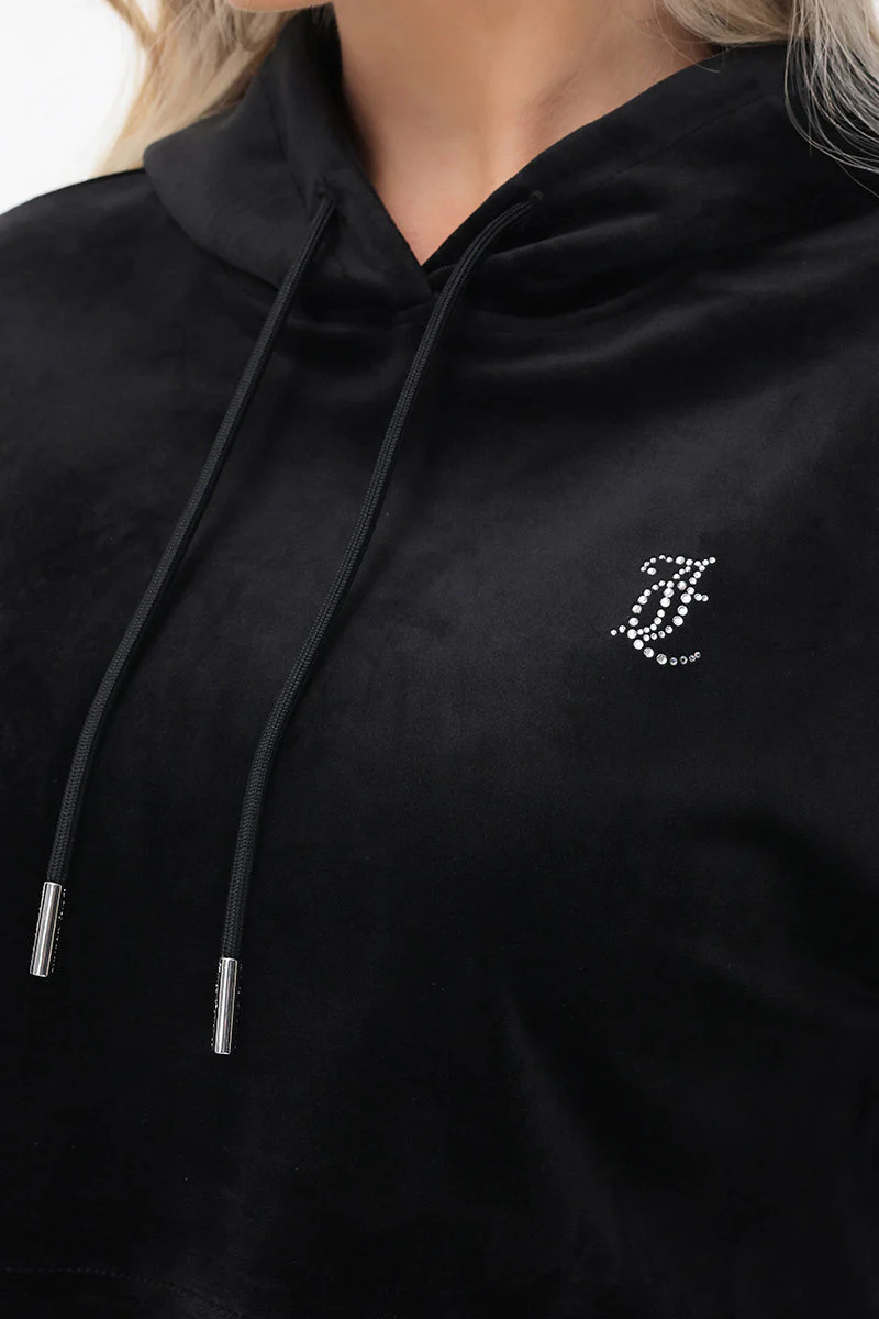 Big Bling High Low Cropped Hoodie