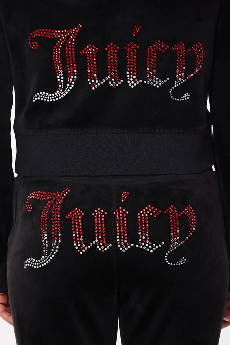 Ombre Big Bling Velour Hoodie