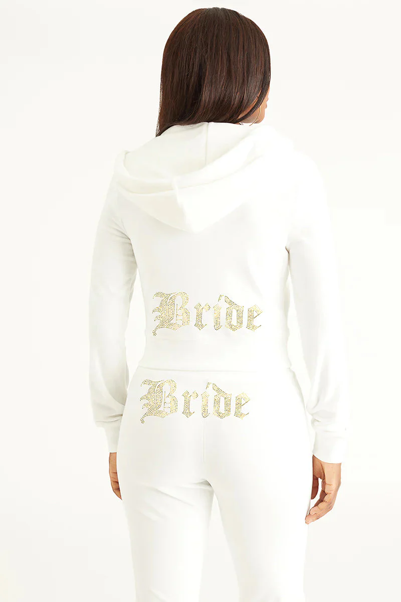 Bride Customizable Big Bling Velour Hoodie