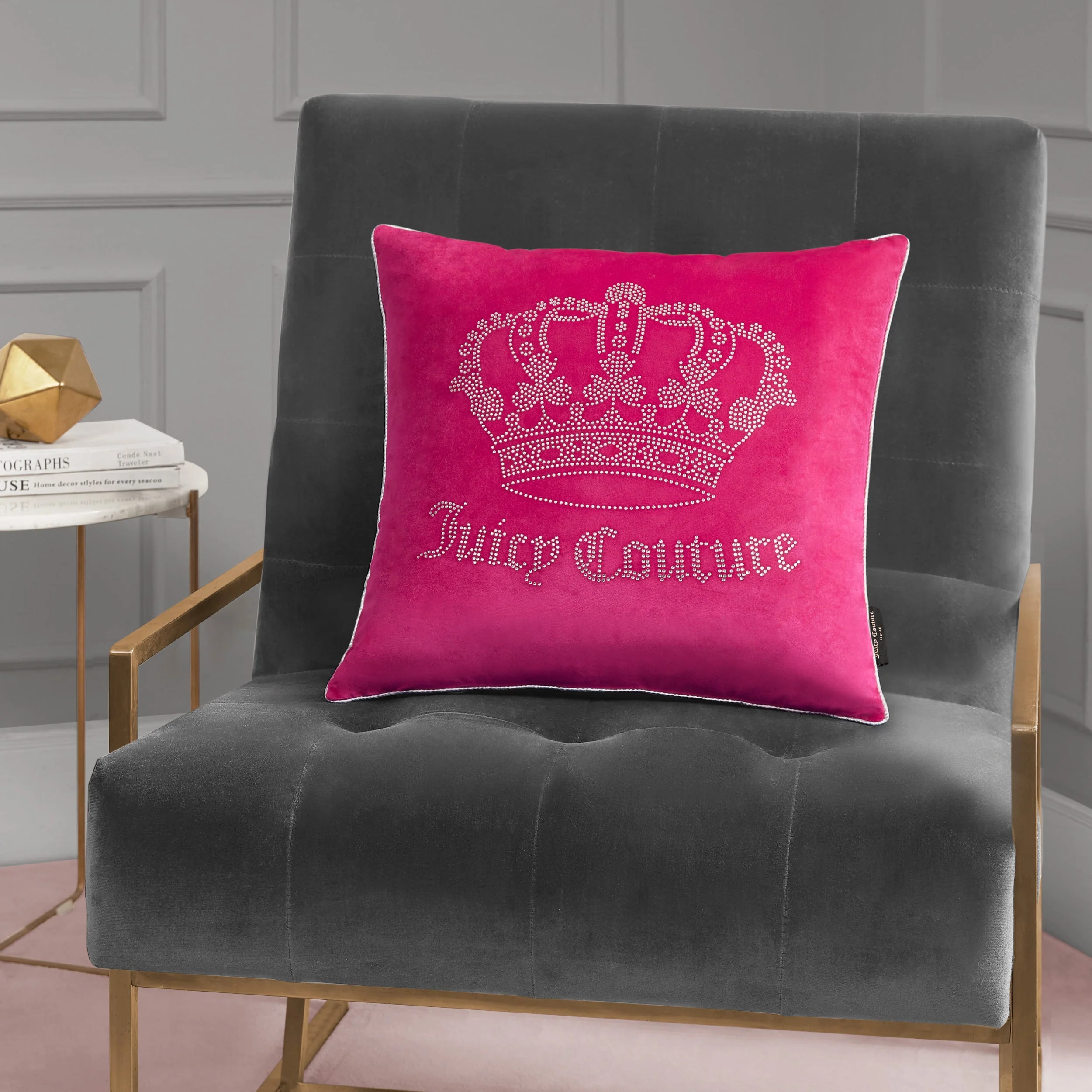 Gothic Rhinestone Crown Pillow