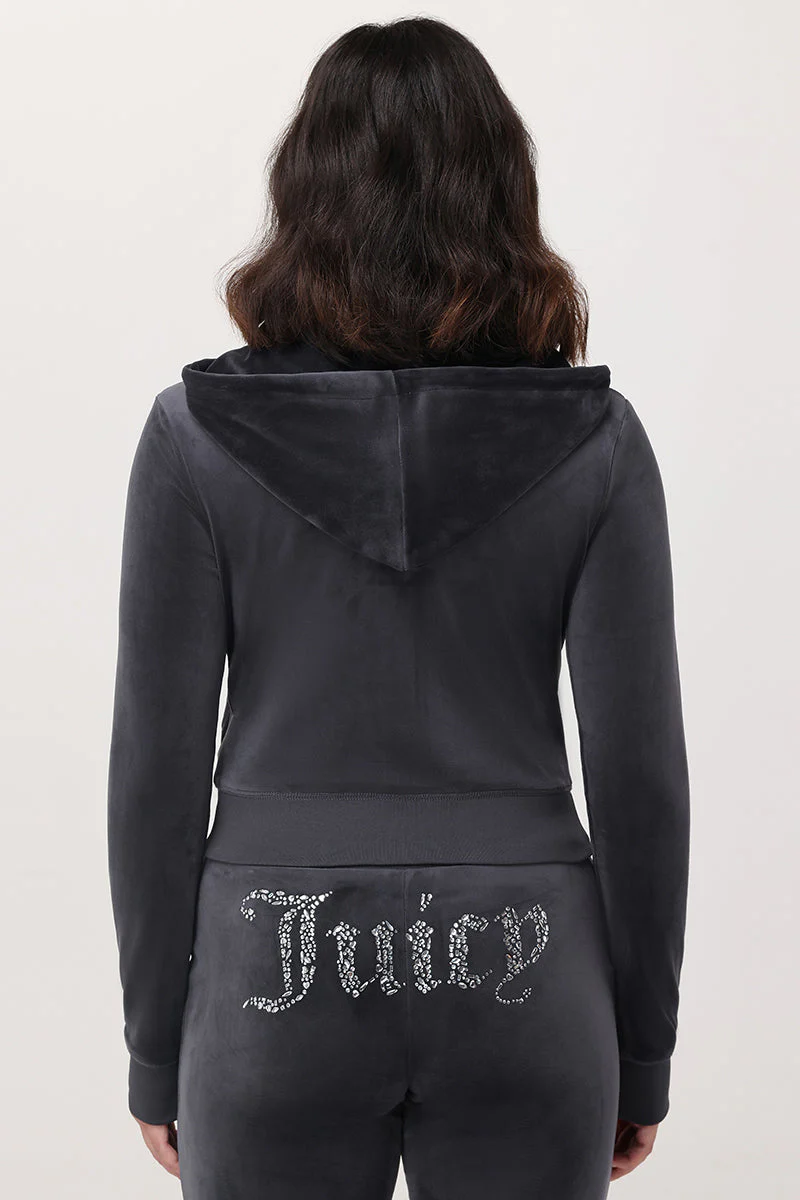Front Mixed Crystals Velour Hoodie