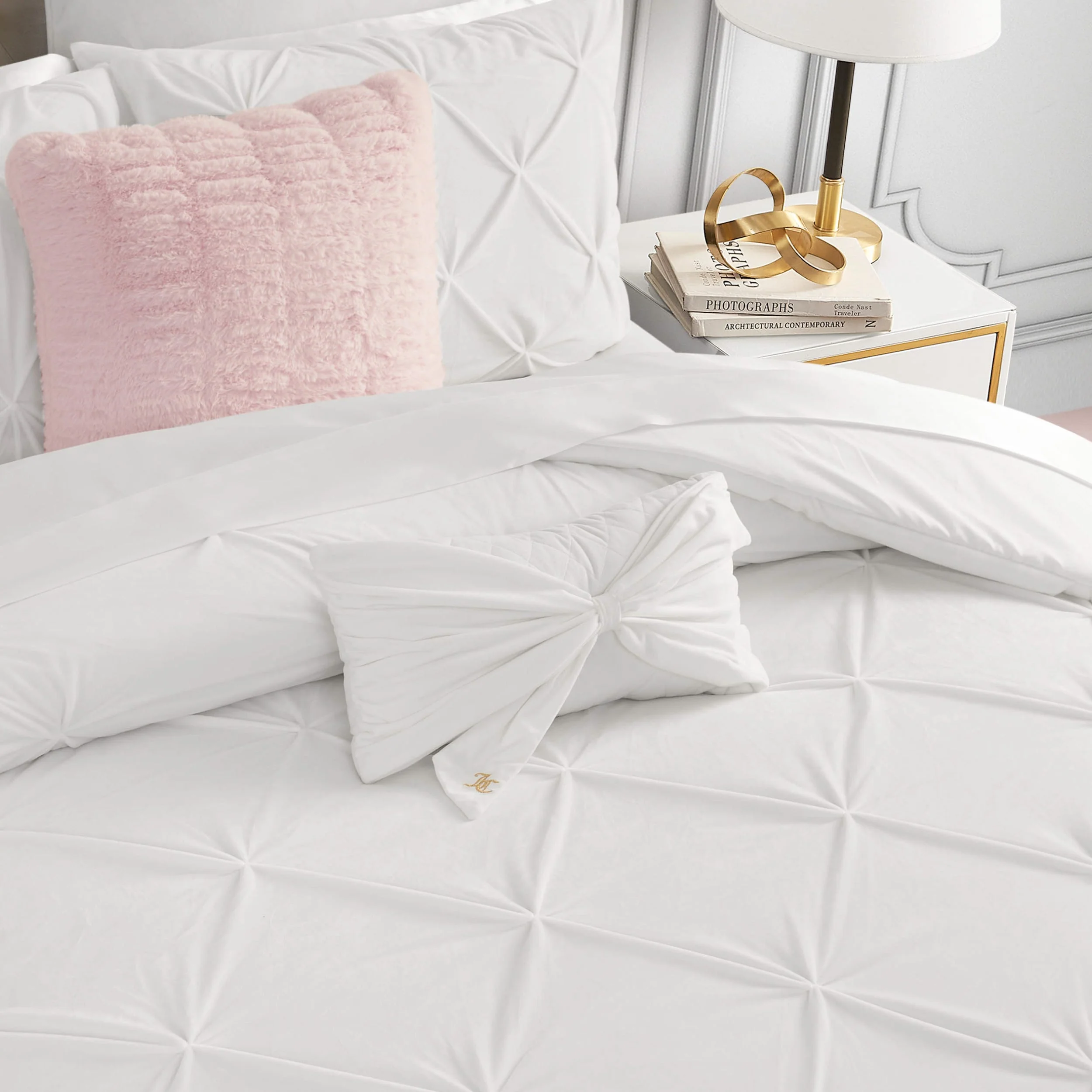 Velvet Bow Decorative Pillow