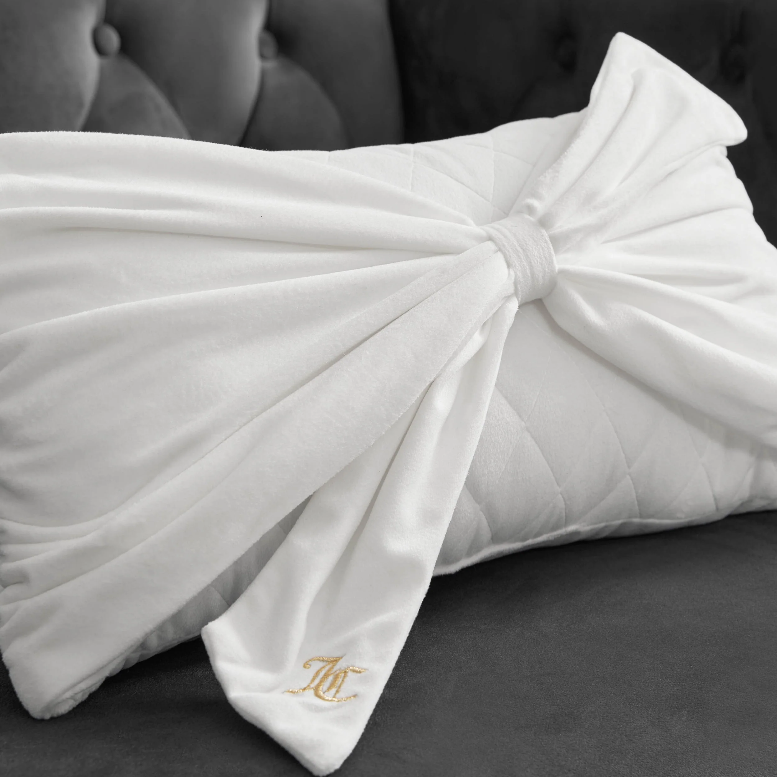 Velvet Bow Decorative Pillow