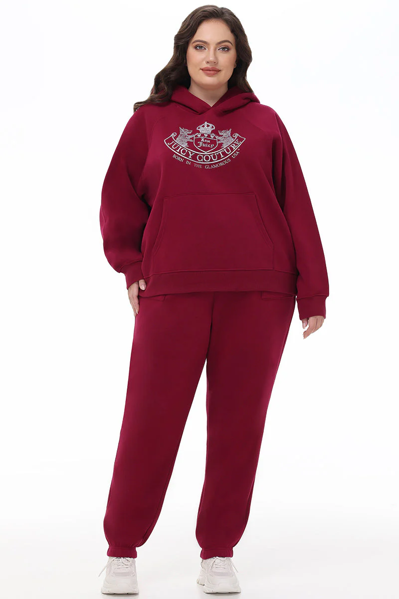 Plus-Size Oversized Fleece Scottie Dog Hoodie