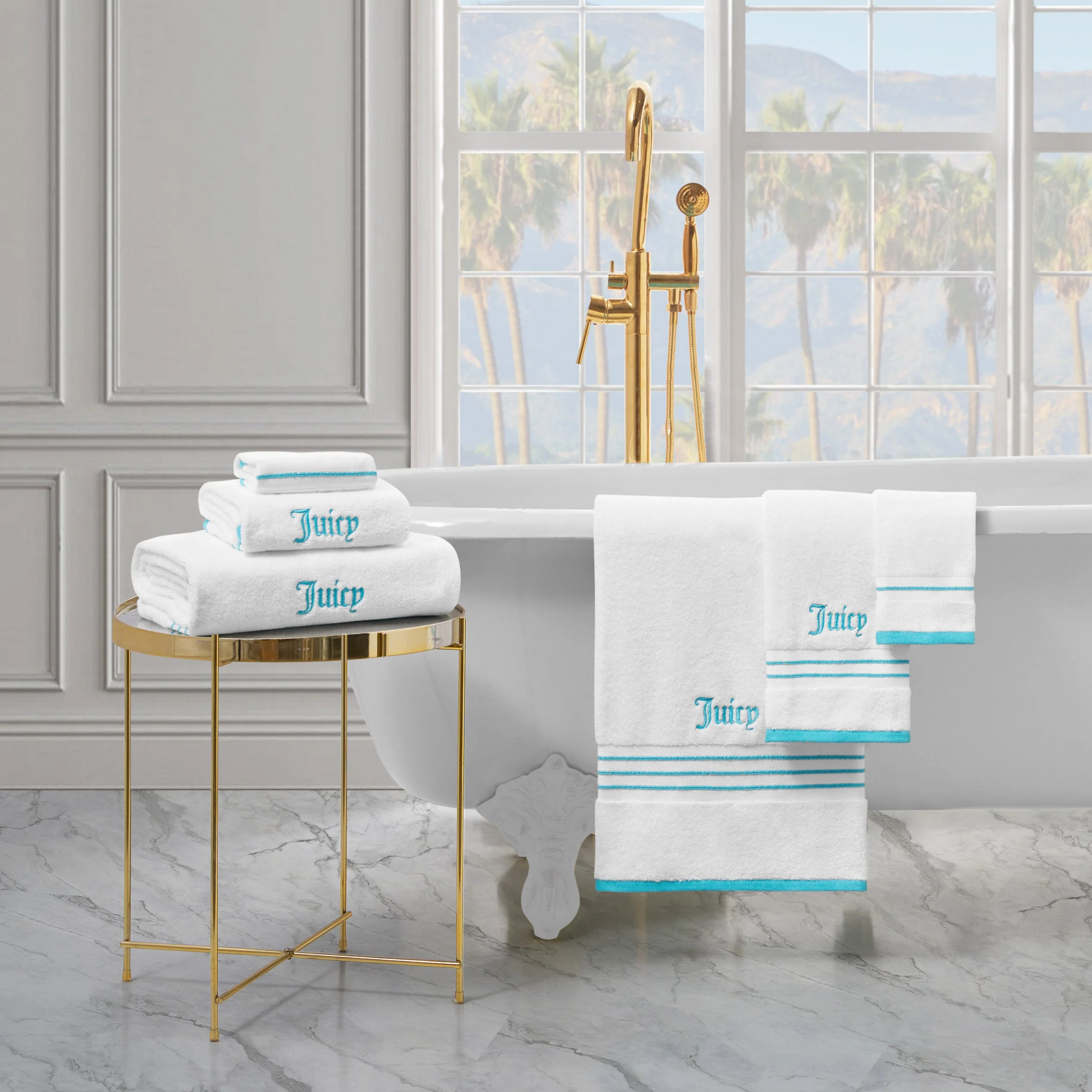 Neon Border Bath Towel Set