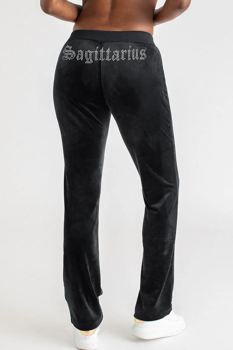 Sagittarius Customizable Big Bling Velour Track Pants